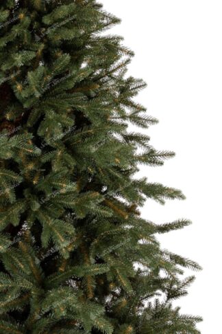 Detail stromčeka Umelý vianočný stromček 3D Smrek Alpský. Stromček má husté tmavozelené ihličie.