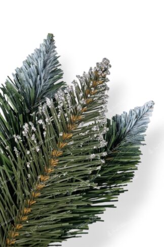Detail vetvičky Umelý vianočný stromček Borovica strieborná s kryštálmi ľadu