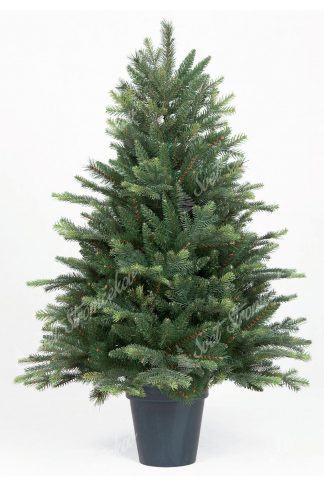 Malý umelý vianočný stromček vo výške 110cm. Stromček obsahuje veľa 3D vetvičiek a tak vyzerá ako živý. Stromček je zasadený v umelom kvetináči .