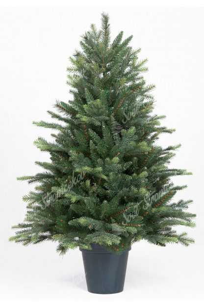 Malý umelý vianočný stromček vo výške 110cm. Stromček obsahuje veľa 3D vetvičiek a tak vyzerá ako živý. Stromček je zasadený v umelom kvetináči .