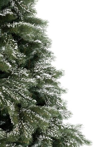 Detail stromčeka Umelý vianočný stromček 3D Borovica Himalájska Zasnežená. Stromček je jemne pokrytý umelým snehom.