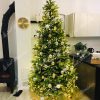 Ozdobený umelý vianočný stromček 3D Smrek Taliansky 210cm do zlato biela.