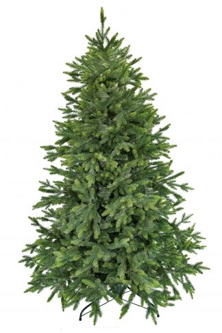 Krásny umelý vianočný stromček ktorý má konce vetvičiek zafarbené do bledozelená a tak pripomína čerstvé výhonky vetvičiek . Stromček vďaka dokonalým 3D vetvičkam je na nerozoznanie od živého. Pekný úhladny tvar dopĺňajú vytŕčajúce vetvičky pre ešte prirodzenejší vzhľad.Hustý vianočný stromček stojí na železnom stojane .