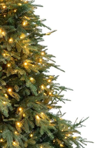 Detail stromčeka Umelý vianočný stromček 3D Smrek Mohutný LED so svetlozeleným ihličím a namotaným LED osvetlením