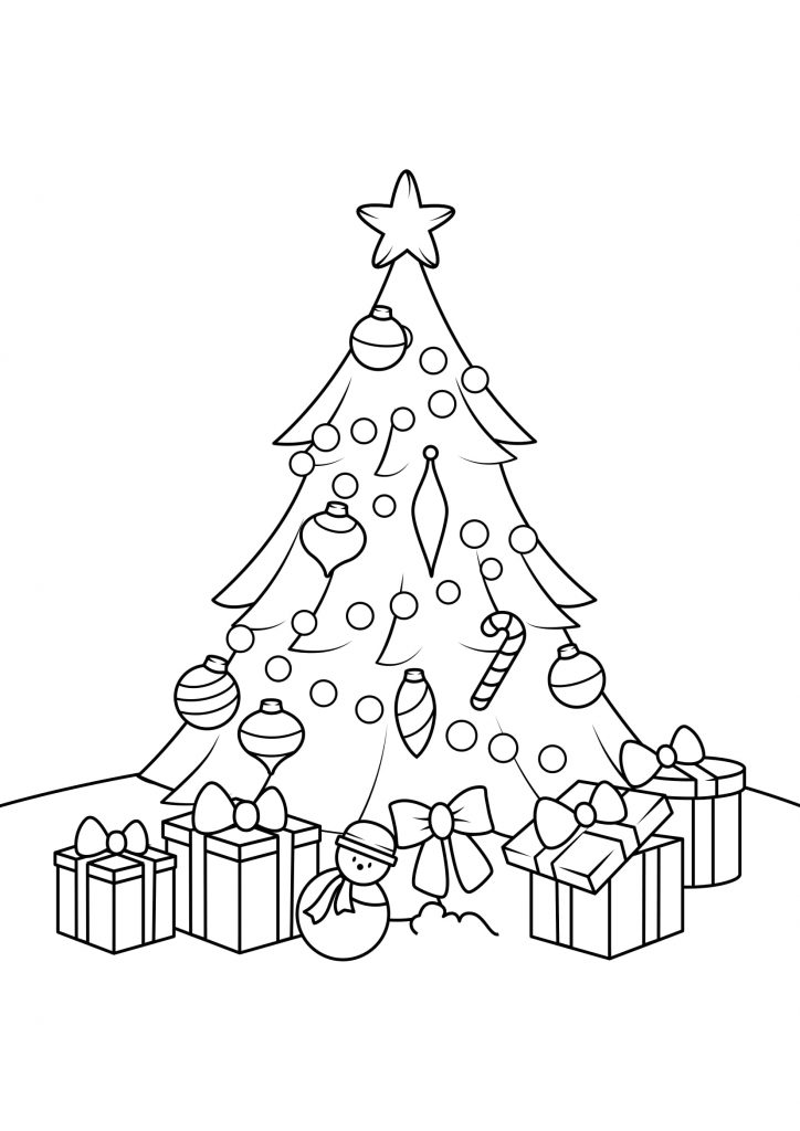 Vianočný stromček omaľovánka