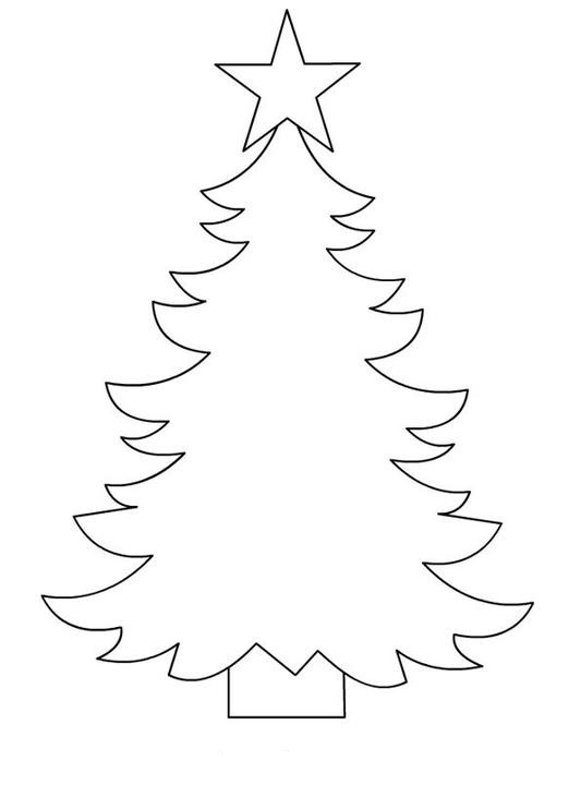 Vianočný stromček omaľovánka. Čistý vianočný stromček.