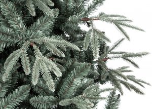 Umelý vianočný stromček 3D jedľa striebristá, detail ihličia