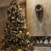 Umelý vianočný stromček 3D Smrek Kalifornský 240cm so zlatými vianočnými ozdobami