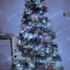 Umelý vianočný stromček 3D Jedľa Kaukazská 210cm s bielymi a červenými vianočnými ozdobami