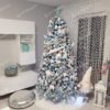 Umelý vianočný stromček 3D Jedľa Sibírska 210cm s ružovými, bielymi a modrými vianočnými ozdobami