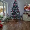 Umelý vianočný stromček 3D Jedľa Striebristá 240cm s ružovými vianočnými ozdobami