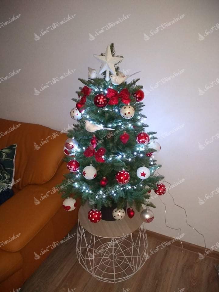Umelý vianočný stromček 3D Mini Jedľa v kvetináči 80cm