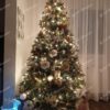 Umelý vianočný stromček 3D Smrek Ľadový 210cm so zlatými vianočnými ozdobami