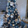 Umelý vianočný stromček FULL 3D Jedľa Normandská 180cm s bielymi vianočnými ozdobami