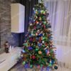 Umelý vianočný stromček FULL 3D Jedľa Kaukazská 210cm s farebnými vianočnými ozdobami