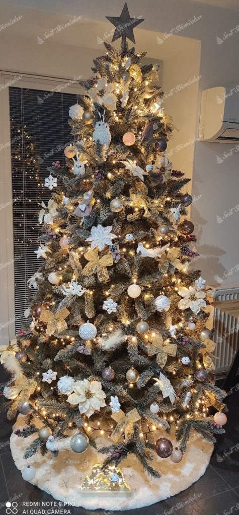 Umelý vianočný stromček Smrek Kryštálový 220cm 2miesto