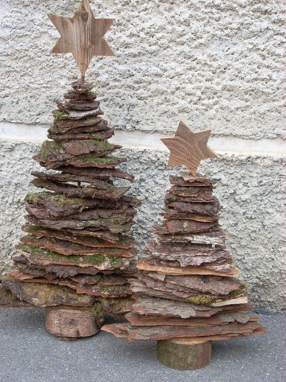 Vianočné dekorácie z dreva stromček
