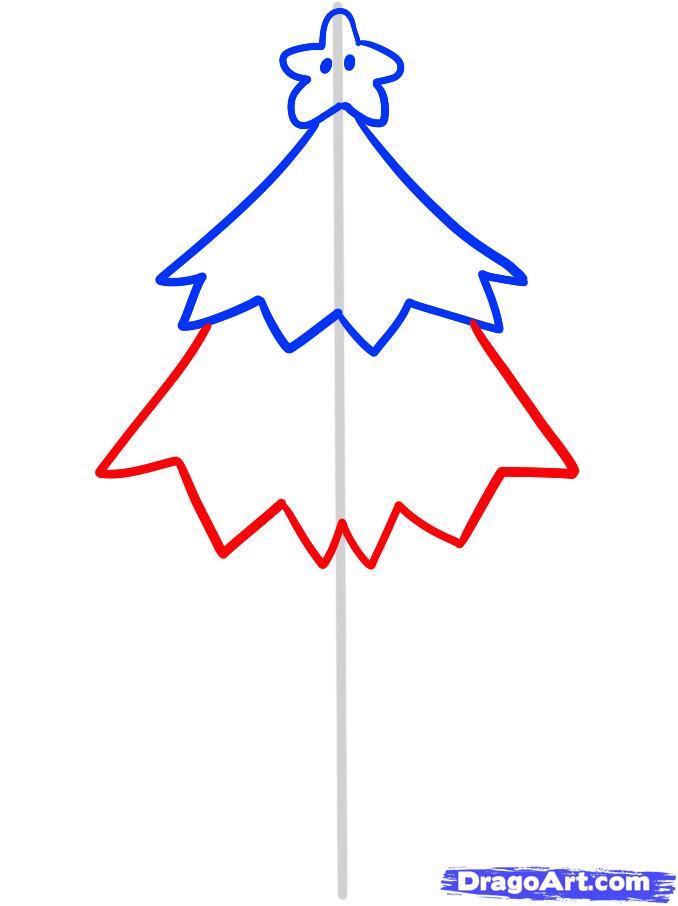 Vianočný stromček kreslený -2,4