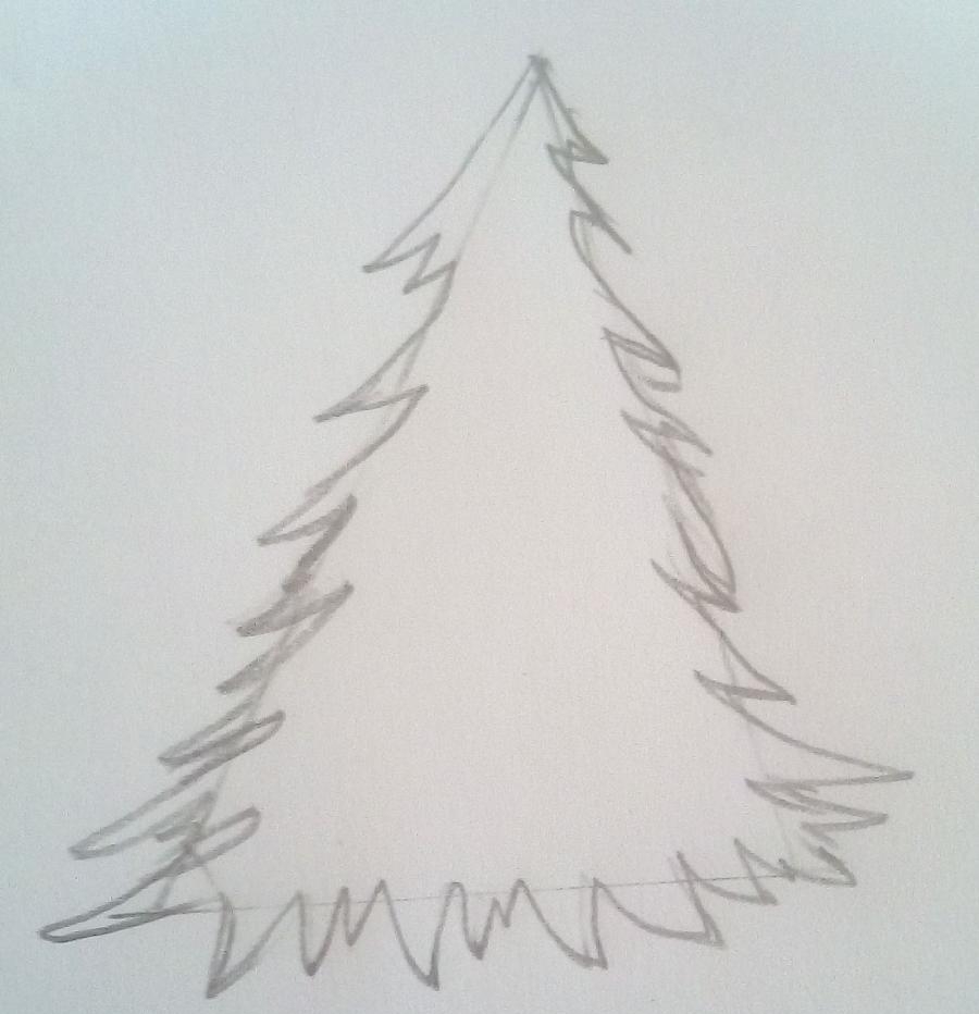 Vianočný stromček kreslený -3,2