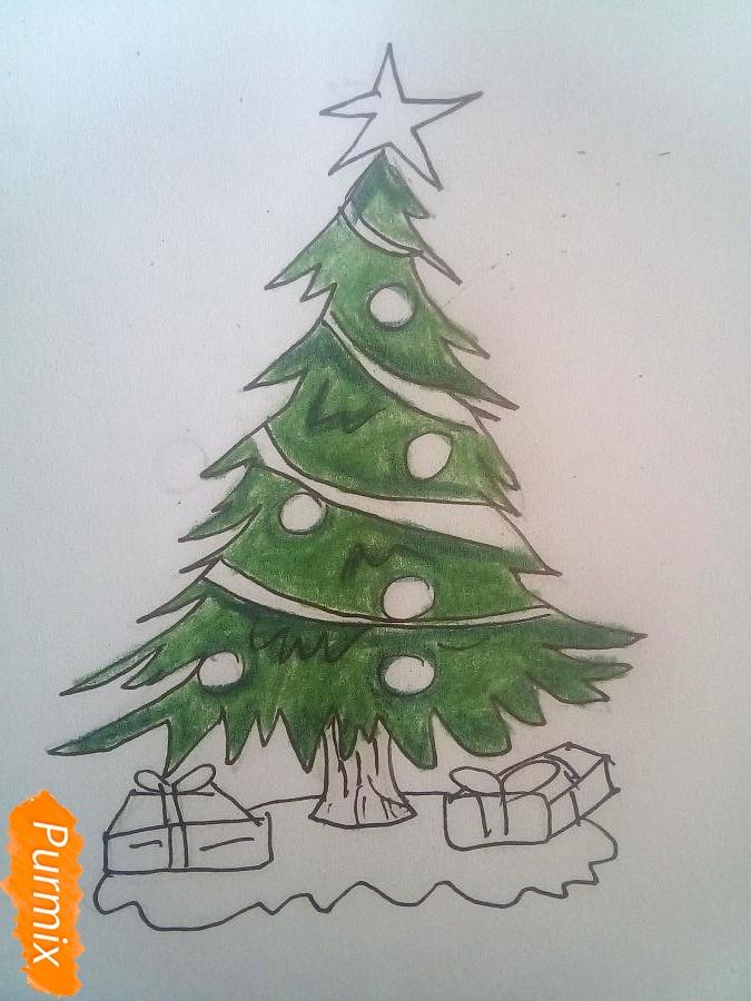 Vianočný stromček kreslený -3,6