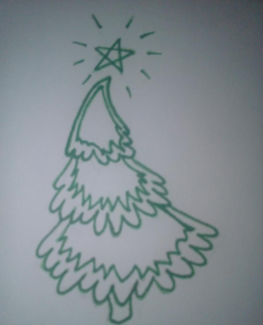 Vianočný stromček kreslený -4,4