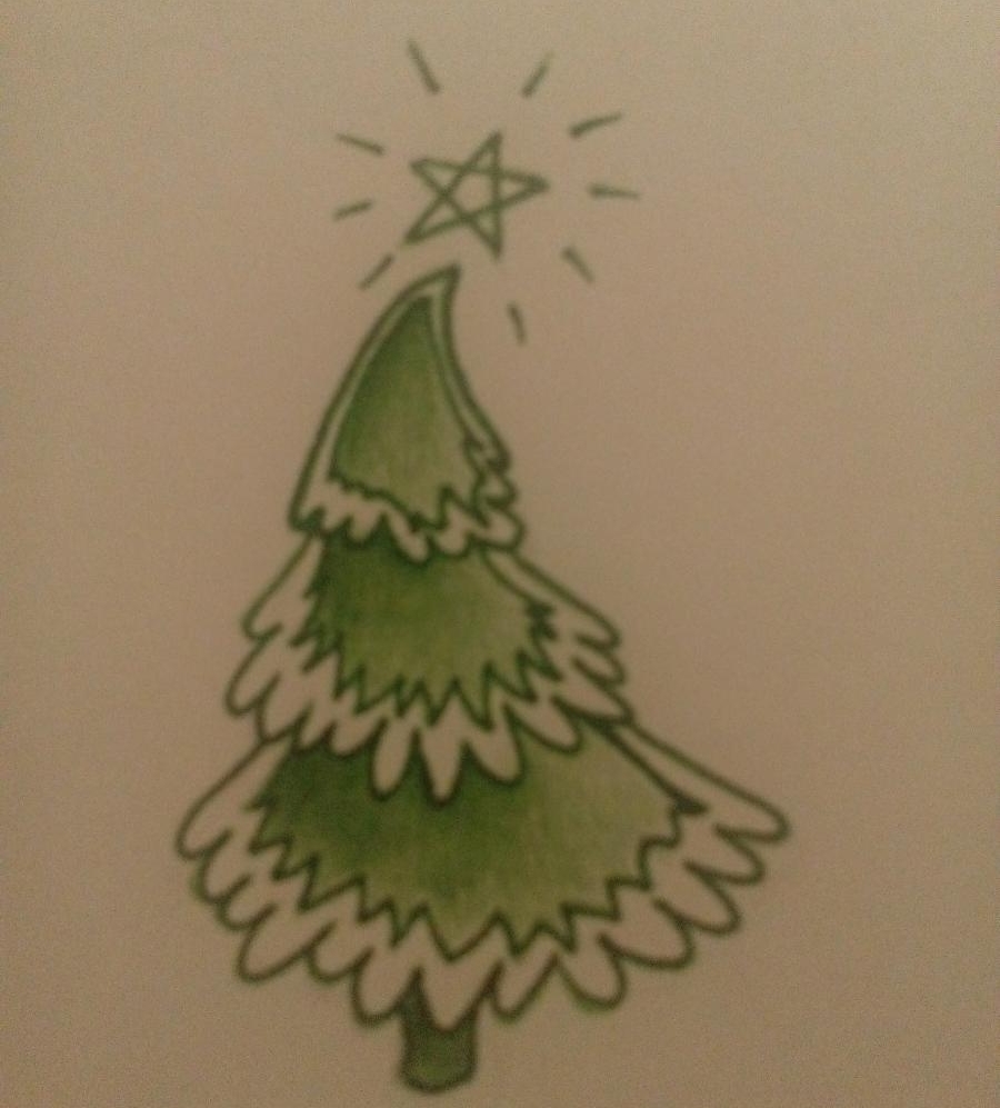 Vianočný stromček kreslený -4,5