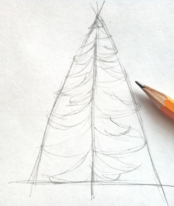 Vianočný stromček kreslený -6,2