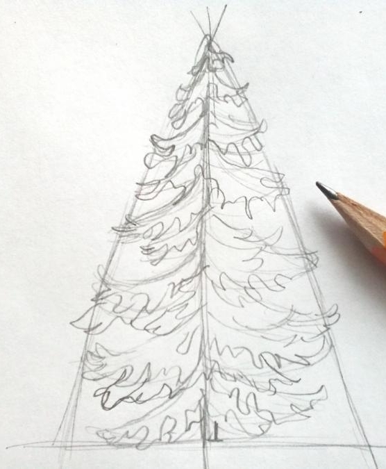 Vianočný stromček kreslený -6,3