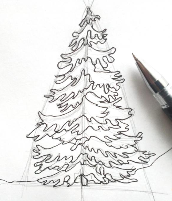 Vianočný stromček kreslený -6,4