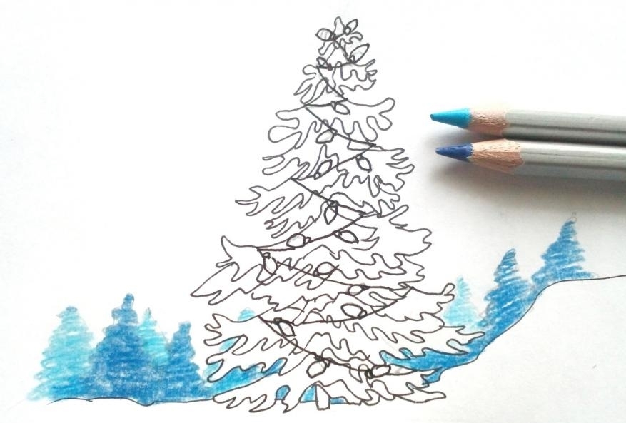 Vianočný stromček kreslený -6,5