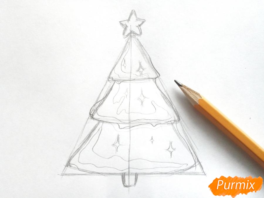Vianočný stromček kreslený -7,3