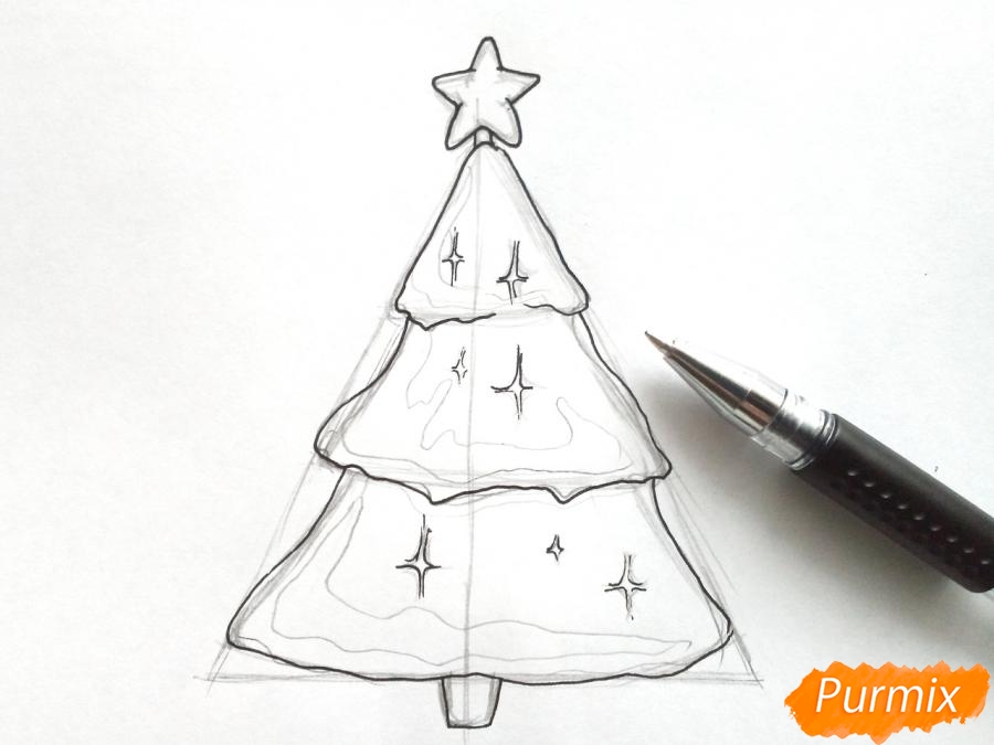Vianočný stromček kreslený -7,4