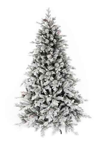 Umelý vianočný stromček 3D Smrek Polárny. Stromček má vetvičky husto pokryté snehom.