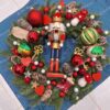 Vianočný veniec 100% 3D Jedľa Kaukazská 50cm, veniec má husté zelené vetvičky je je husto ozdobený