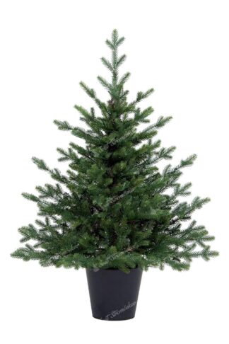 Umelý vianočný stromček v kvetináči FULL 3D Smrek Prírodný, stromček je osadený v kvetináči a má husté zelené ihličie