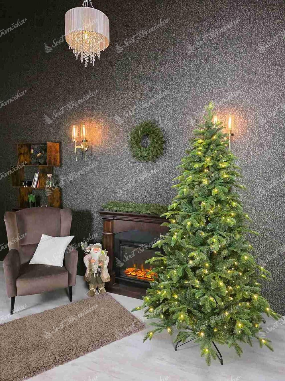 Umelý vianočný stromček 3D Jedľa Kolorádska 210cm LED350