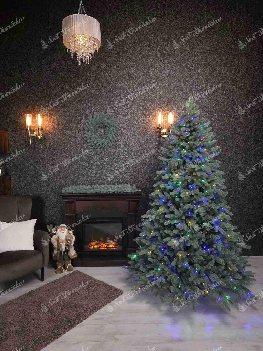 Umelý vianočný stromček FULL 3D Smrek Argentínsky 210cm LED400