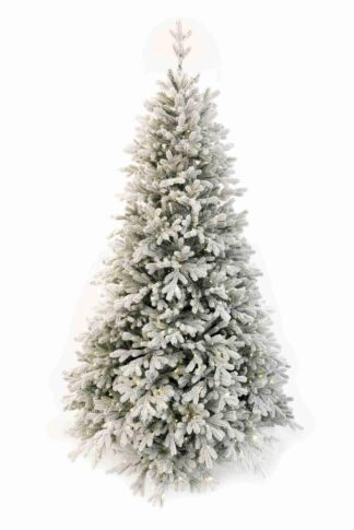 Biely vianočný stromček 3D Smrek Laponský LED máhusto zasnežené vetvičky, pôsobí ako živý zasnežený stromček v prírode